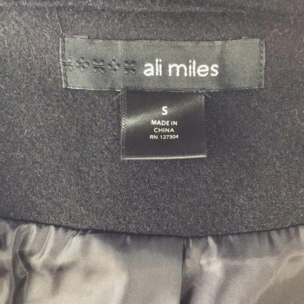 Ali Miles Black Patchwork Button-Front Coat with … - image 10